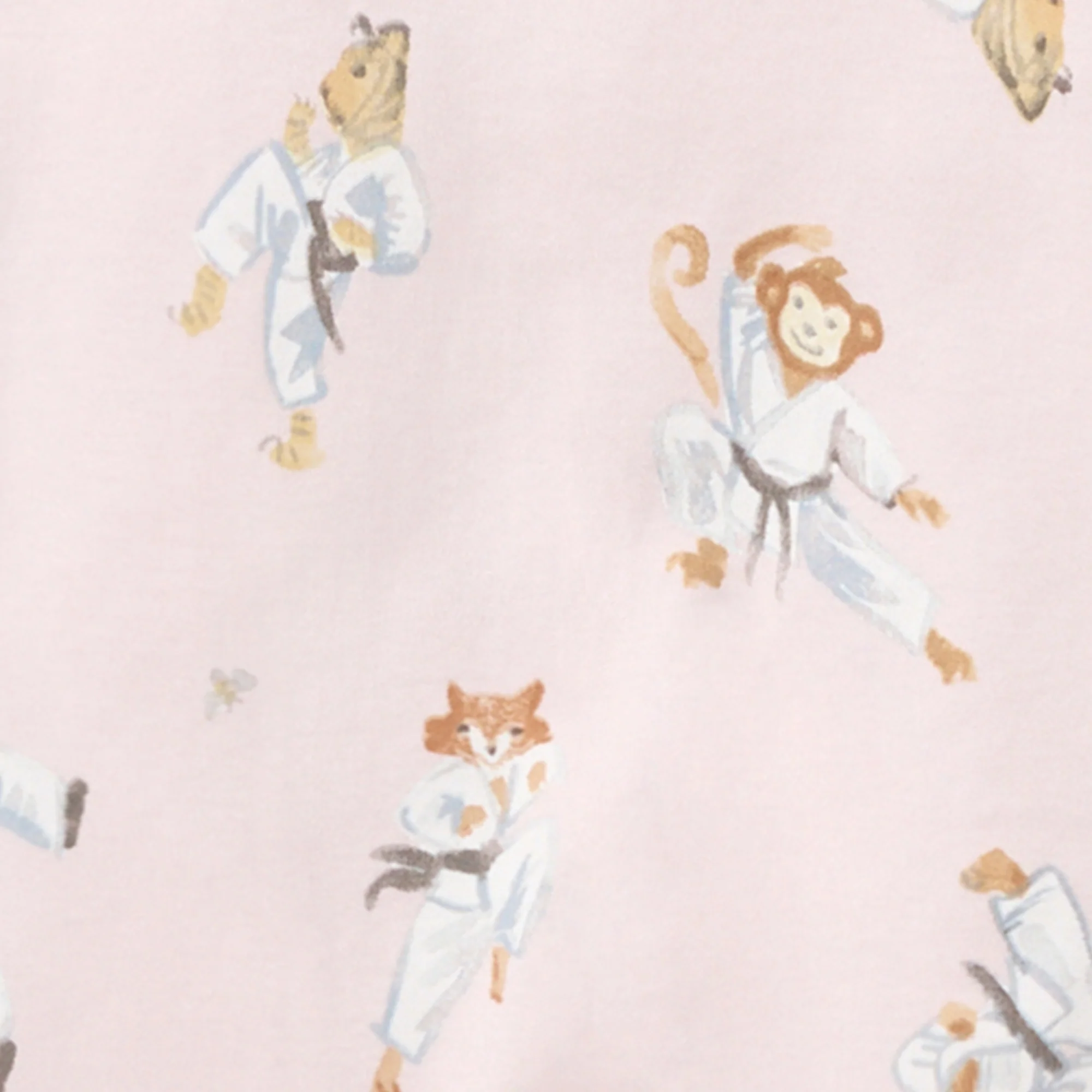 Karate Creatures Organic Cotton Sleeper - Chalky Pink