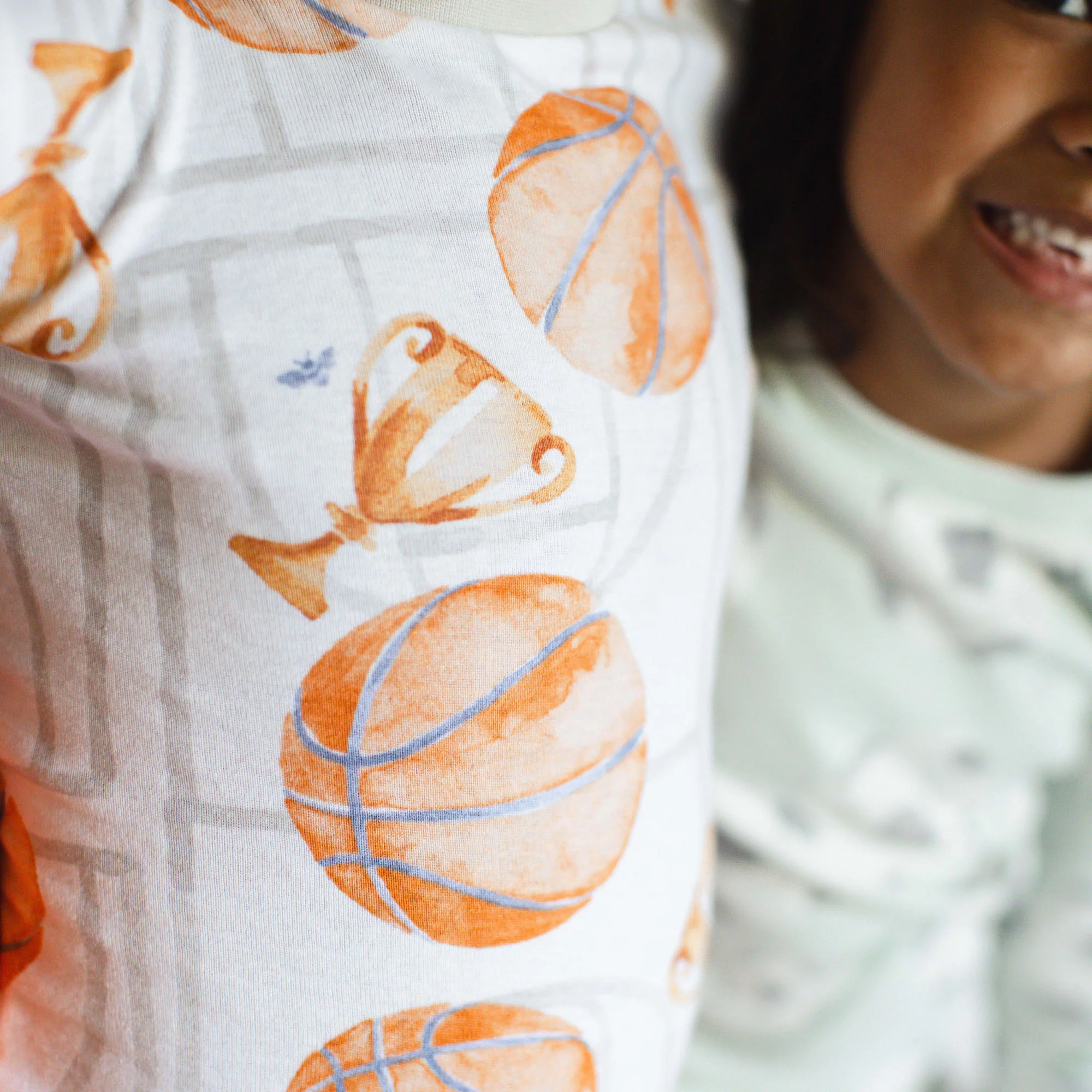 Basketball Court Organic Cotton Two-Piece Pajamas