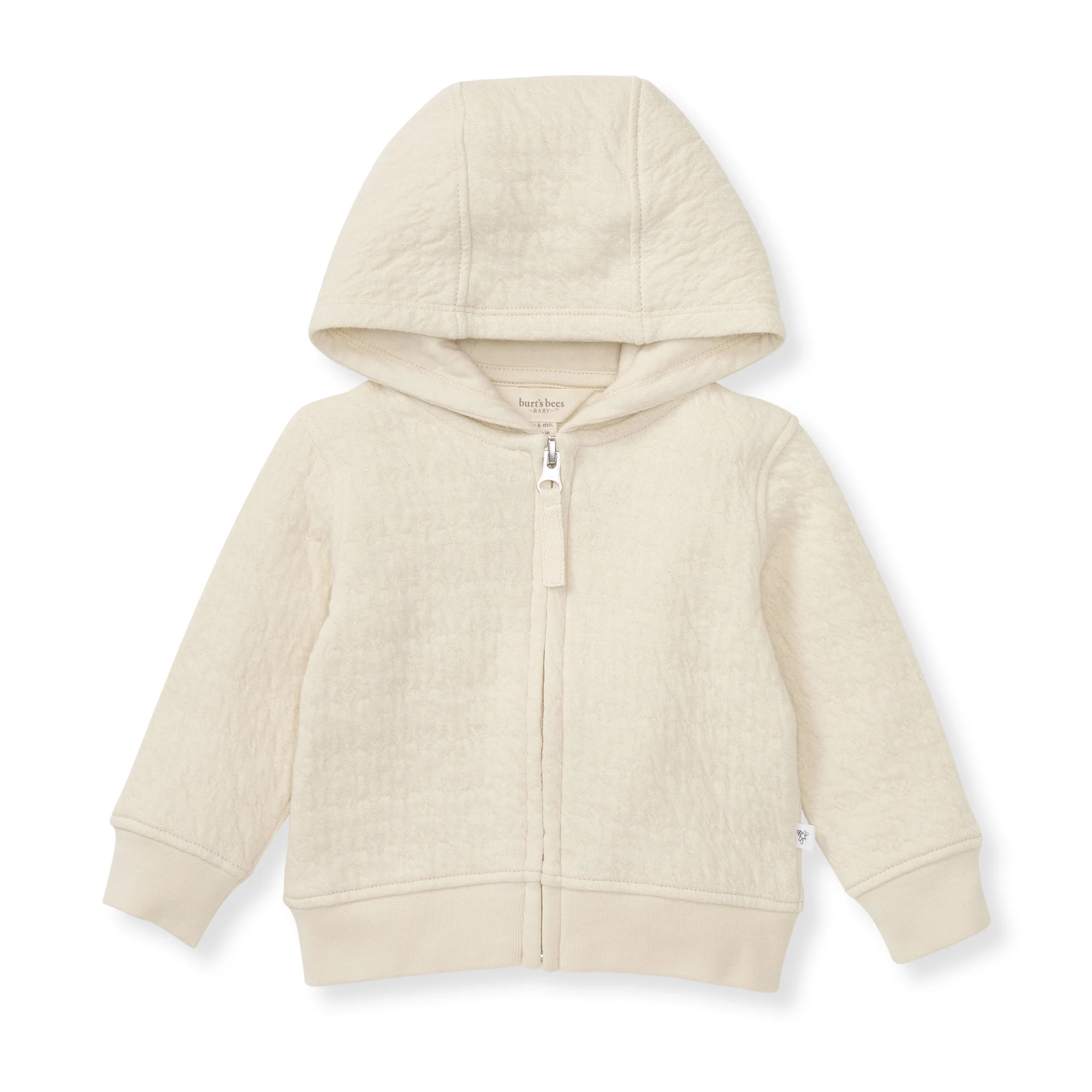 Organic Cotton Quilted Bee Baby Jacket - Oat
