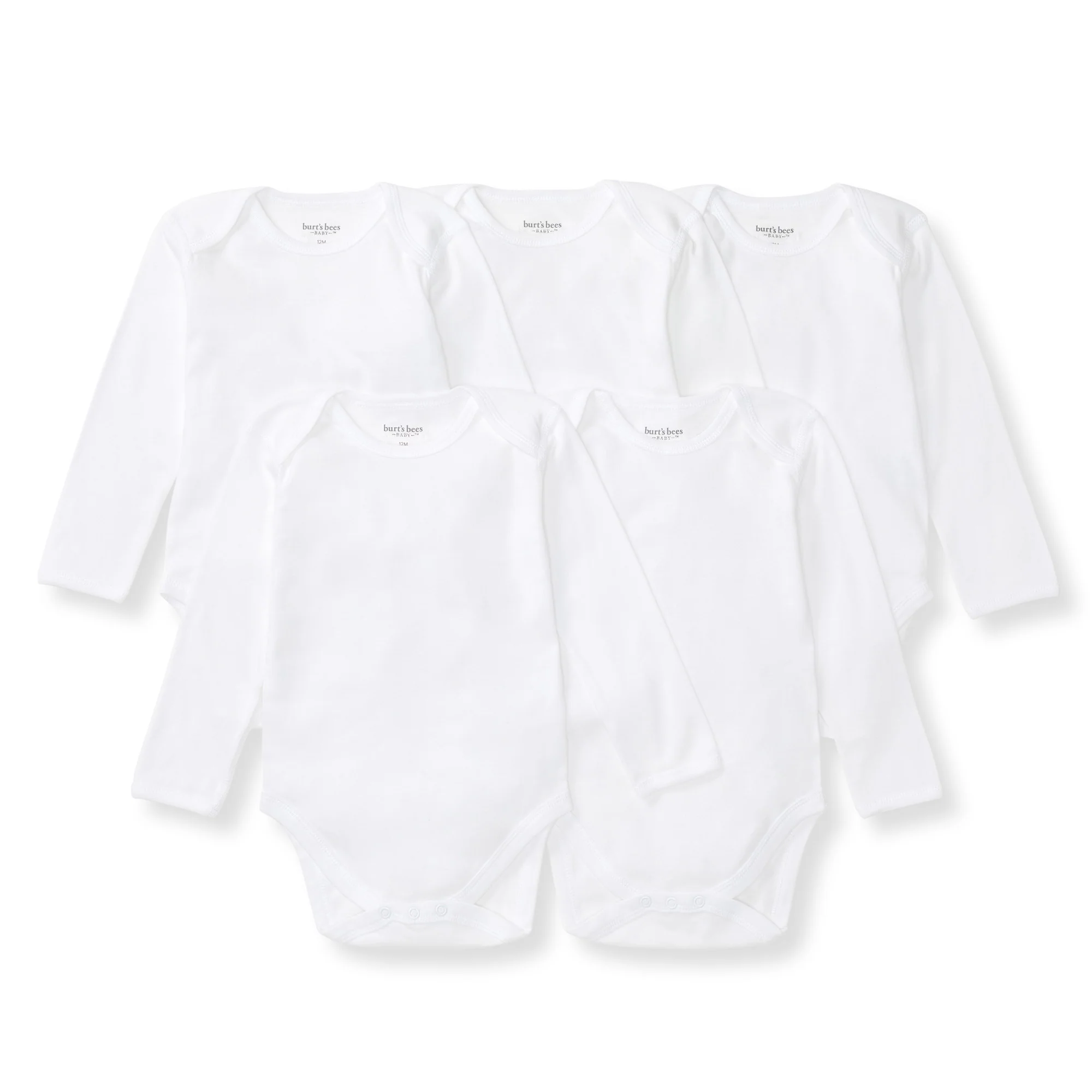 Bee Essentials Organic Long Sleeve Baby Bodysuit 5 Pack