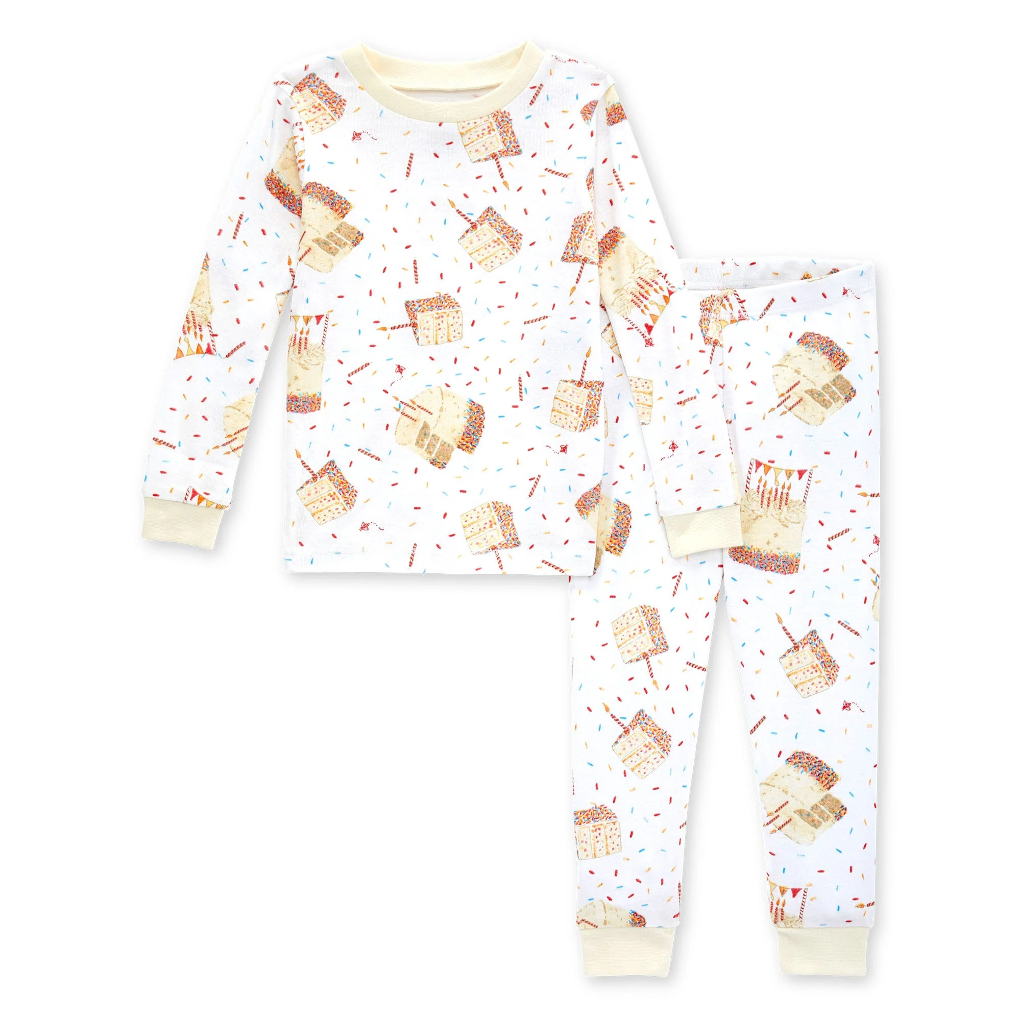Birthday Cake Organic Two-Piece Long Sleeve Pajamas