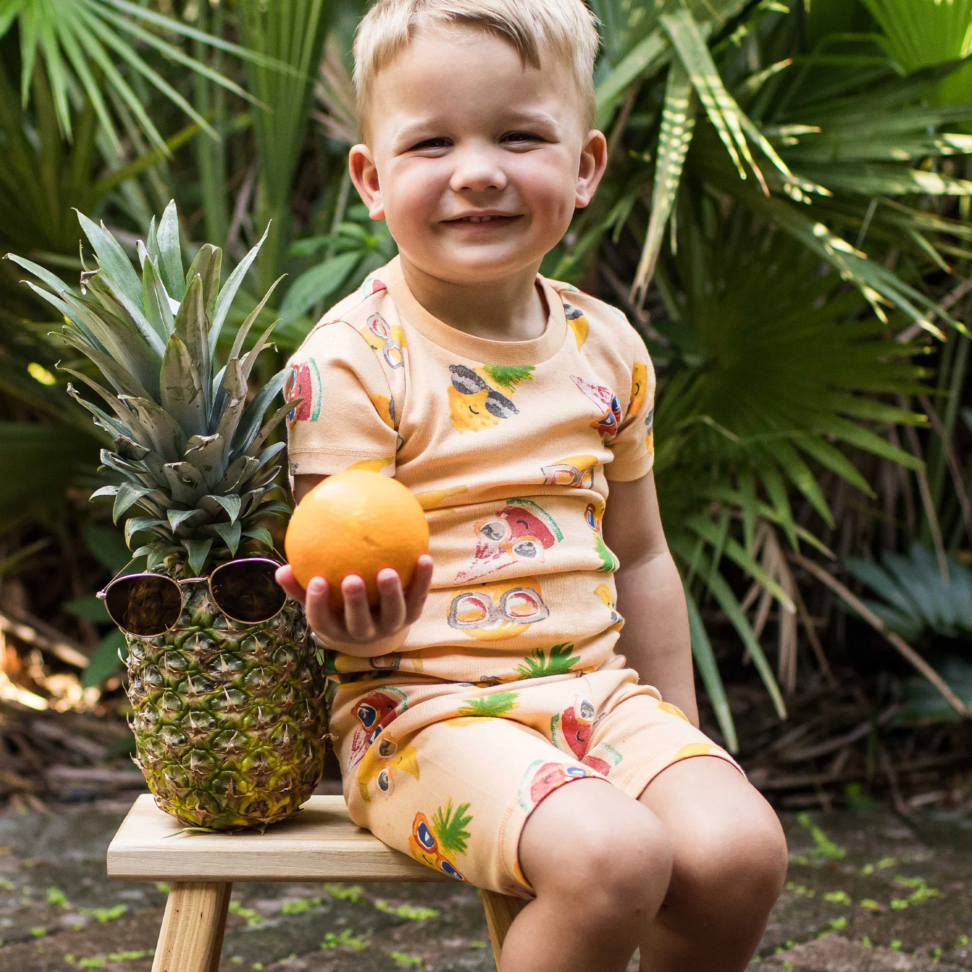 Fruity Shades Organic Cotton Two-Piece Pajamas